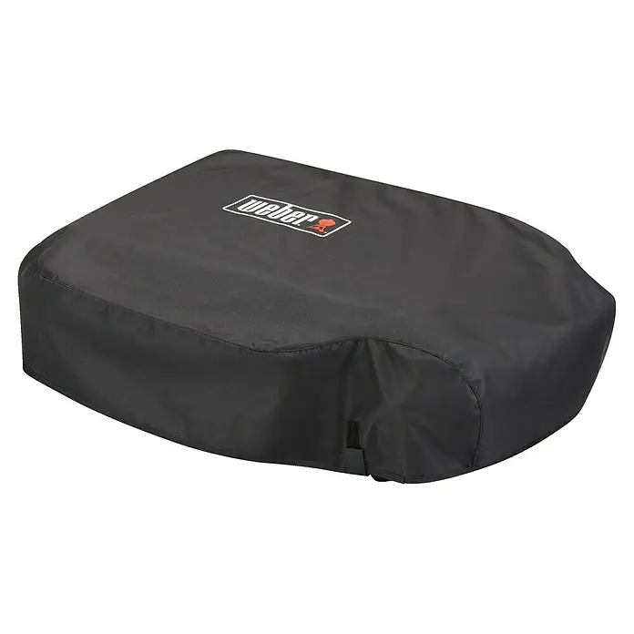 Weber Grill-Schutzhülle - Passend für: Weber Plancha Grill Slate 56, Kunststoff - Schwarze Weber Grillabdeckung mit weißem Weber-Logo mit rotem Grill darauf, um den Grill vor Witterungseinflüssen zu schützen und ihn sauber zu halten.