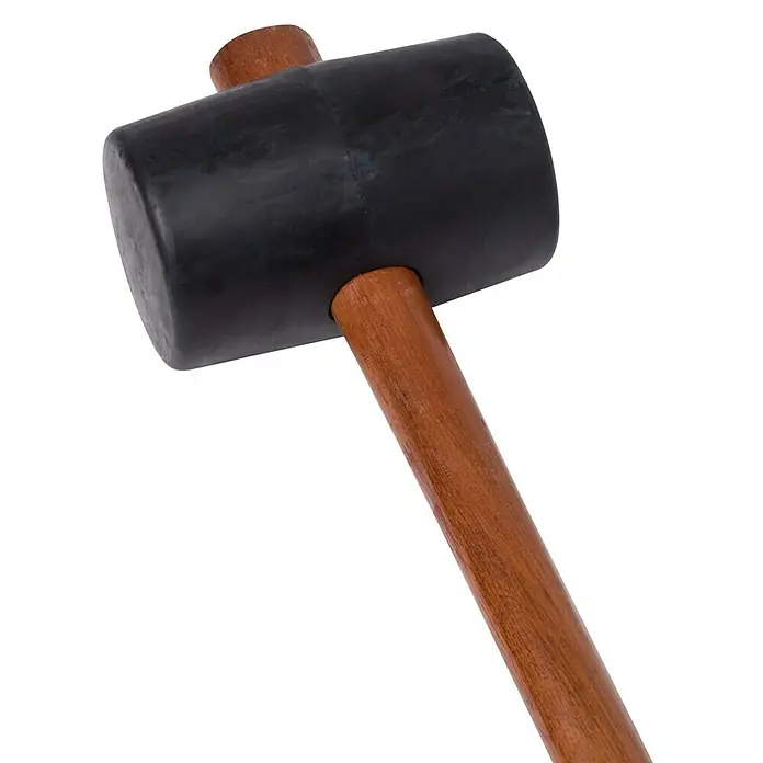 Wisent GummihammerHolz, Durchmesser Kopf: 90 mm - Schwarzer Gummihammer mit Holzgriff für verschiedene Schlagarbeiten, ideal für Werkstatt und Handwerk.