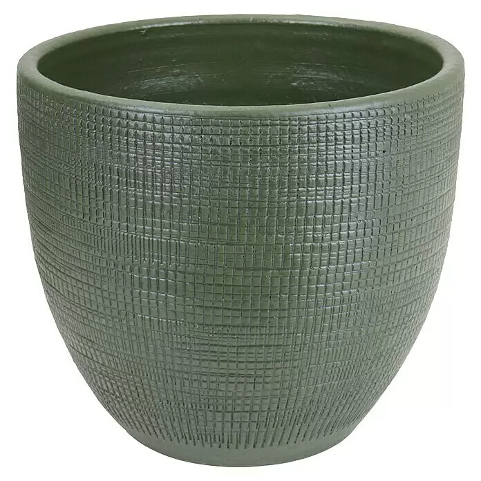 A.H.G. Übertopf rund DuoroAußenmaß (Ø x H): 29 x 26 cm, Dunkelgrün, Keramik, Matt