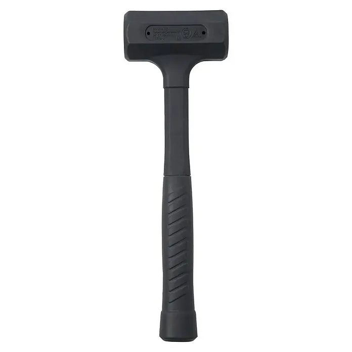 Wisent Hammer - Rückschlagfrei, Durchmesser Kopf: 45 mm - Abgebildeter, schwarzer Schonhammer mit ergonomischem Griff, ideal für präzise Arbeiten und schonendes Bearbeiten von Oberflächen.