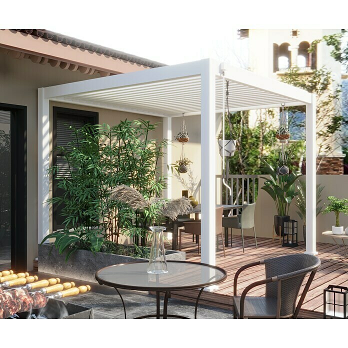 Weide Pergola Classic (200 x 300 x 255 cm, Weiß, Aluminium, Stahl