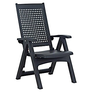 Sillón de posiciones Cannes (Polipropileno, Respaldo regulable, Antracita, An x Pr x Al: 65 x 63 x 108 cm)