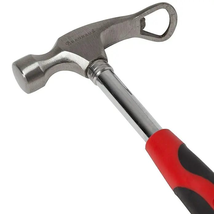 BAUHAUS Feierabendhammer235 g, Ausstattung: Flaschenöffner - Hammer mit Flaschenöffner. Der Hammer verfügt über einen robusten Metallkopf und einen ergonomischen Griff für komfortables Arbeiten.