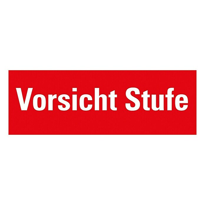 Pickup Warnschild (Motiv: Vorsicht Stufe, L x B: 33 x 12 cm)
