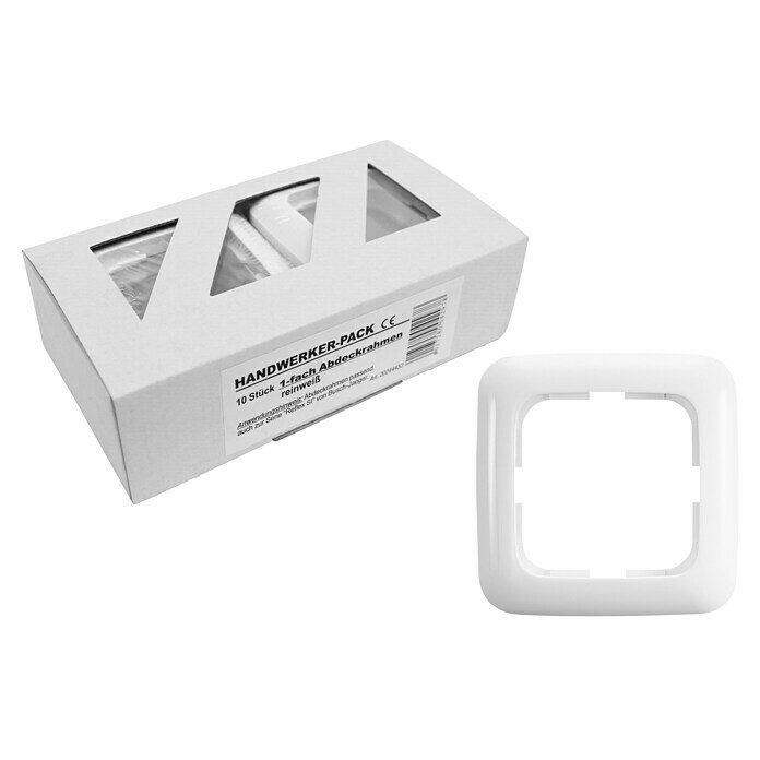 Abdeckrahmen Handwerker-Pack K992117 (Alpinweiß, Ausführung Schalterprogramm: 1-fach, Kunststoff)