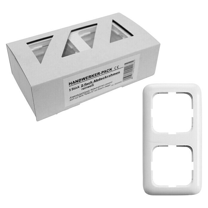 Abdeckrahmen Handwerker-Pack K992217 (Alpinweiß, Ausführung Schalterprogramm: 2-fach, Kunststoff)
