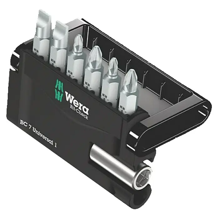Wera Classic Bit-Set Bit-Check 7 Universal 1 SB - 7 -tlg. - Wera BC 7 Universal 1 Bit-Check mit verschiedenen Bits. Perfekt für Handwerker und Heimwerker, die Wert auf Qualität legen.