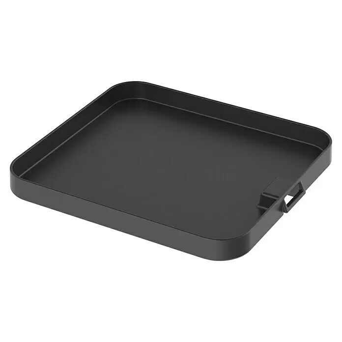 Cadac Grillplatte Universal - L x B: 27 x 25 cm, Glatt - Dunkelgraues rechteckiges Tablett mit abgerundeten Ecken und integriertem Griff an einer Seite.