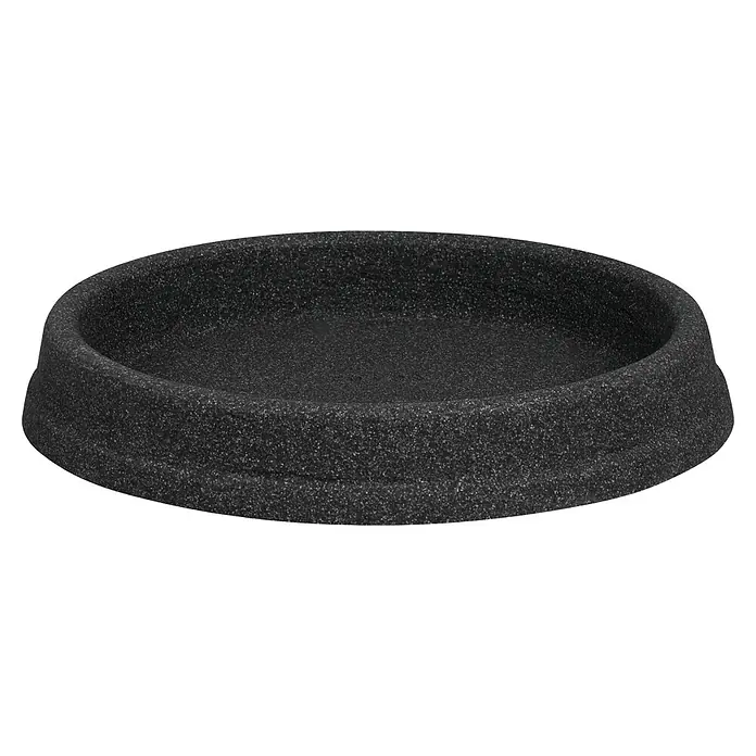 Geli Blumentopf-Untersetzer Marcella - Außenmaß (Ø x H): 26 x 4 cm, Kunststoff, Anthrazit - Dieser Futternapf aus dunklem, strukturiertem Material ist ein stilvolles und praktisches Accessoire für Haustiere, das sowohl funktional als auch ästhetisch ist.
