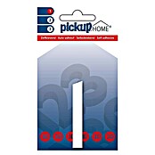 Pickup 3D Home Hausnummer (Höhe: 6 cm, Motiv: 1, Weiß, Kunststoff, Selbstklebend)