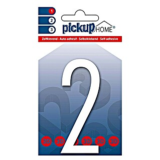 Pickup 3D Home Huisnummer Oslo (Hoogte: 9 cm, Motief: 2, Wit, Kunststof, Zelfklevend)