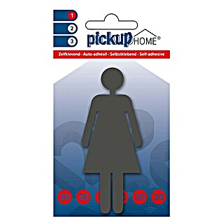 Pickup 3D Home Naljepnica za WC (Motiv: Gospođe, Sive boje, Visina: 10 cm)