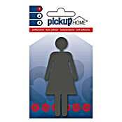 Pickup 3D Home WC-Aufkleber (Motiv: Damen, Grau, Höhe: 10 cm)