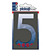 Pickup 3D Home Huisnummer (Hoogte: 10 cm, Motief: 5, Grijs, Kunststof, Zelfklevend)