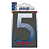 Pickup 3D Home Huisnummer (Hoogte: 10 cm, Motief: 5, Grijs, Kunststof, Zelfklevend)
