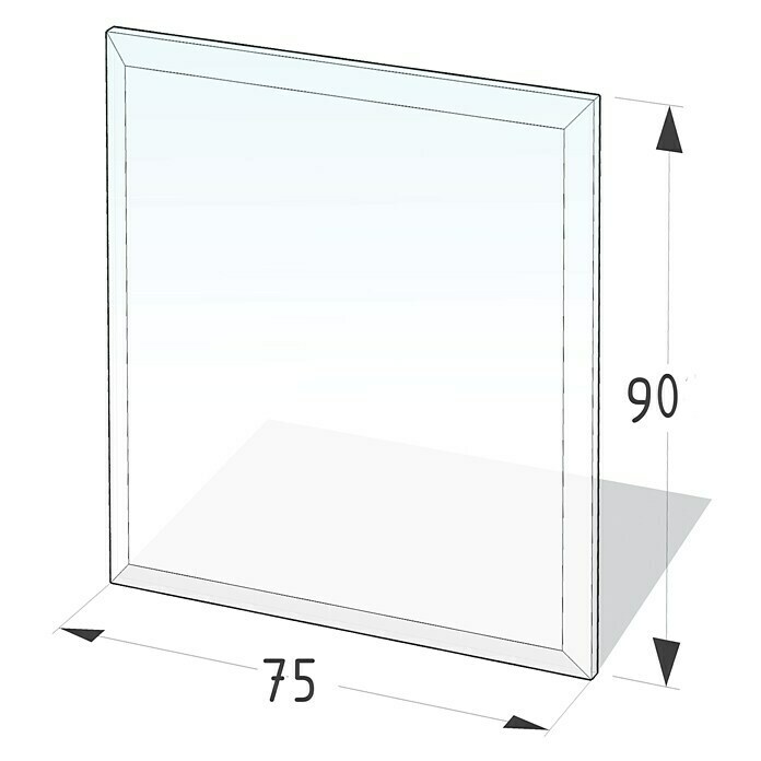 Lienbacher Glasbodenplatte (90 x 75 cm, Rechteckig)