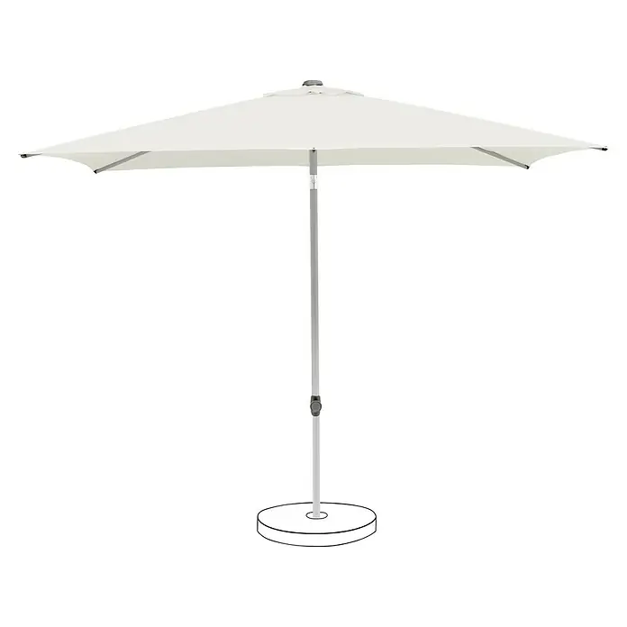 Suncomfort Marktschirm Pop Up - Sandweiß, Bespannungsmaß (L x B): 200 x 250 cm - Ein weißer Sonnenschirm mit einem robusten Standfuß, ideal für den Garten oder die Terrasse, bietet optimalen Sonnenschutz und Komfort.