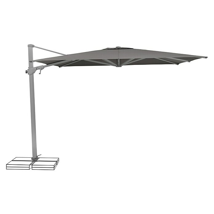 Suncomfort Ampelschirm Varioflex (Steingrau, Bespannungsmaß (L x B): 300 x 300 cm) | BAUHAUS