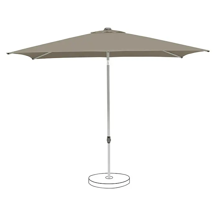Suncomfort Marktschirm Pop Up - Light Taupe, Bespannungsmaß (L x B): 200 x 250 cm - Sonnenschirm mit quadratischer Bespannung in Taupe und hellem Gestell. Ideal für den Garten oder die Terrasse.