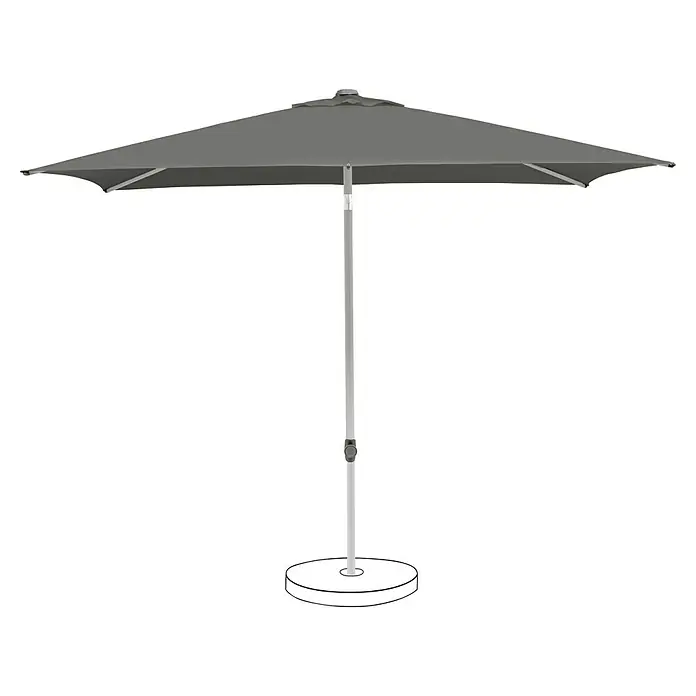 Suncomfort Marktschirm Pop Up - Steingrau, Bespannungsmaß (L x B): 200 x 250 cm - Ein grauer Sonnenschirm mit stabilem Standfuß, ideal für Garten oder Terrasse, spendet Schatten und schützt vor Sonne.