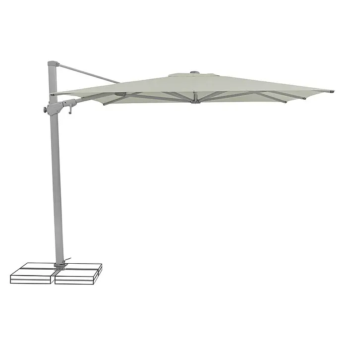 Suncomfort Ampelschirm Varioflex - Hellgrau, Bespannungsmaß (L x B): 330 x 270 cm - Der hochwertige Sonnenschirm in neutralem Grau bietet optimalen Schutz vor Sonne und ist eine stilvolle Ergänzung für jeden Außenbereich.