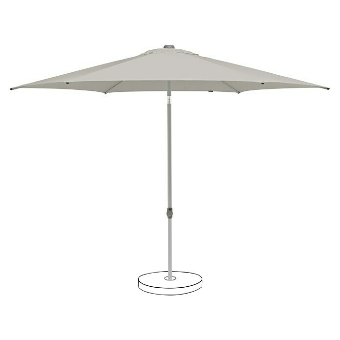 Suncomfort Marktschirm rund Pop Up (Hellgrau, Durchmesser Bespannung: 300 cm) | BAUHAUS