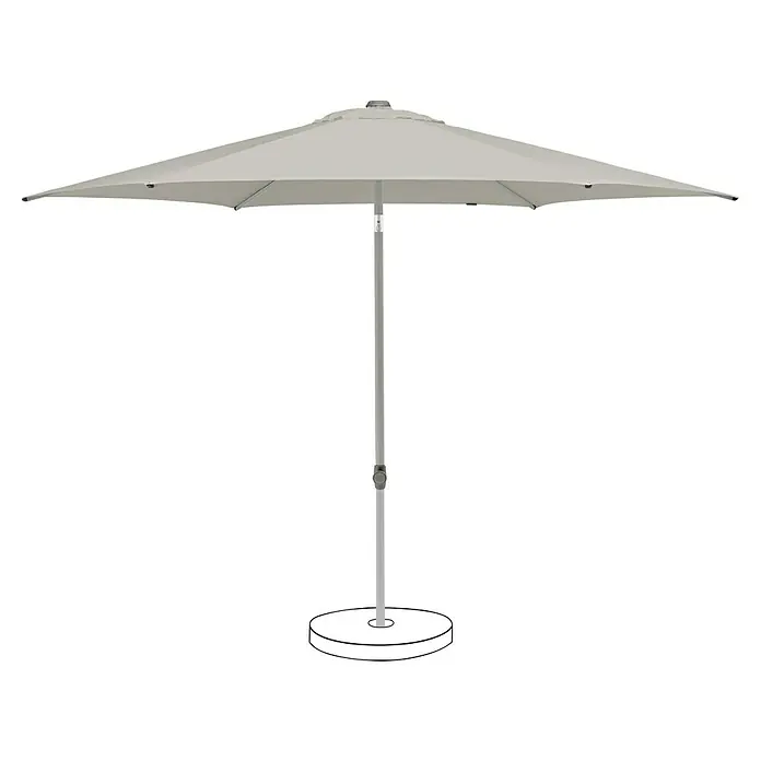 Suncomfort Marktschirm rund Pop Up - Hellgrau, Durchmesser Bespannung: 300 cm - Eleganter Sonnenschirm mit beigem Schirm und robustem, silberfarbenem Ständer für sonnige Tage im Garten oder auf der Terrasse.