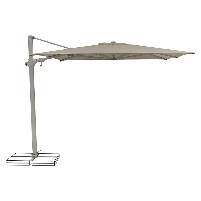 Suncomfort Ampelschirm Varioflex - Light Taupe, Bespannungsmaß (L x B): 330 x 270 cm - Sonnenschirm: Grauer, rechteckiger Sonnenschirm mit stabilen Ständer für Terrasse oder Garten, der optimalen Schatten spendet.