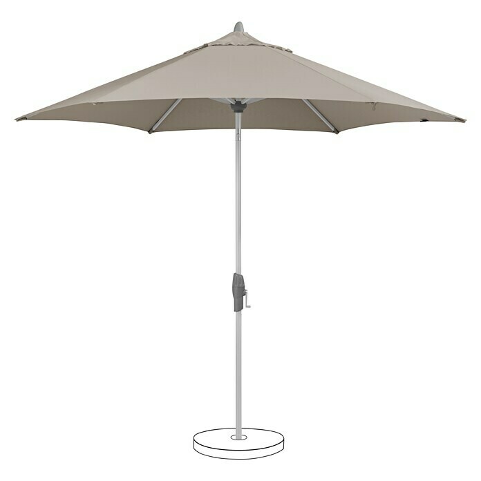 Suncomfort Marktschirm rund Shell Turn (Light Taupe, Durchmesser Bespannung: 330 cm) | BAUHAUS