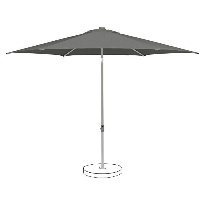 Suncomfort Marktschirm rund Pop Up (Steingrau, Durchmesser Bespannung: 250 cm) | BAUHAUS