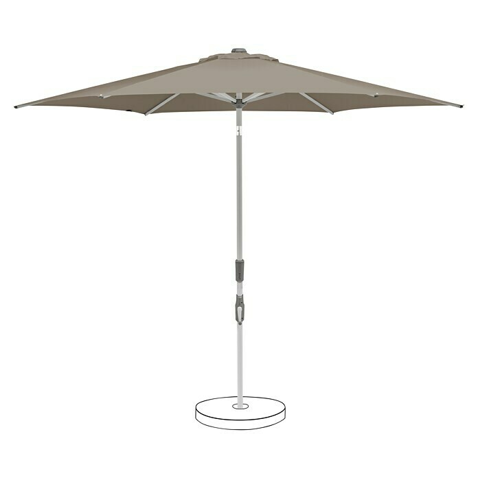 Suncomfort Marktschirm rund Slide (Light Taupe, Durchmesser Bespannung: 300 cm) | BAUHAUS