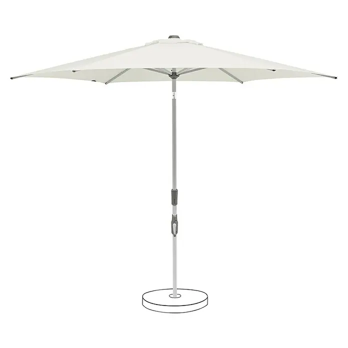 Suncomfort Marktschirm rund Slide - Sandweiß, Durchmesser Bespannung: 300 cm - Sonnenschirm mit hellem Stoff und solidem Ständer für entspannte Stunden im Freien. Ideal für Garten, Terrasse oder Balkon.