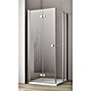 GEO Hit Eckdusche (90 x 80 x 202,2 cm, Beschichtet, Stärke: 6 mm, Silber)