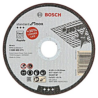 Bosch Professional Trennscheibe Standard for Inox Rapido (Durchmesser Scheibe: 125 mm, Stärke Scheibe: 1 mm)