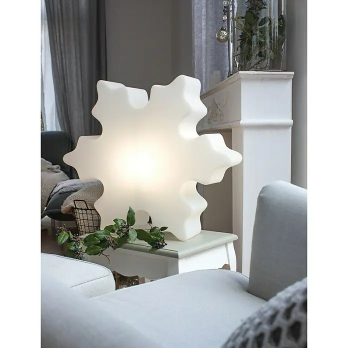 8 Seasons Design Shining LED-Solar-Weihnachtsleuchte Crystal - 2 W, Weiß, Durchmesser: 60 cm - Die strahlende Schneeflocken-Tischleuchte sorgt für eine gemütliche Atmosphäre. Ein elegantes Dekorationselement für jeden Raum.