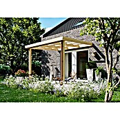 Joda Terrassenüberdachung Master (B x T: 317 x 314 cm, Natur, Fichte-KVH, Dacheindeckung aus Licht-Wellplatten) | BAUHAUS