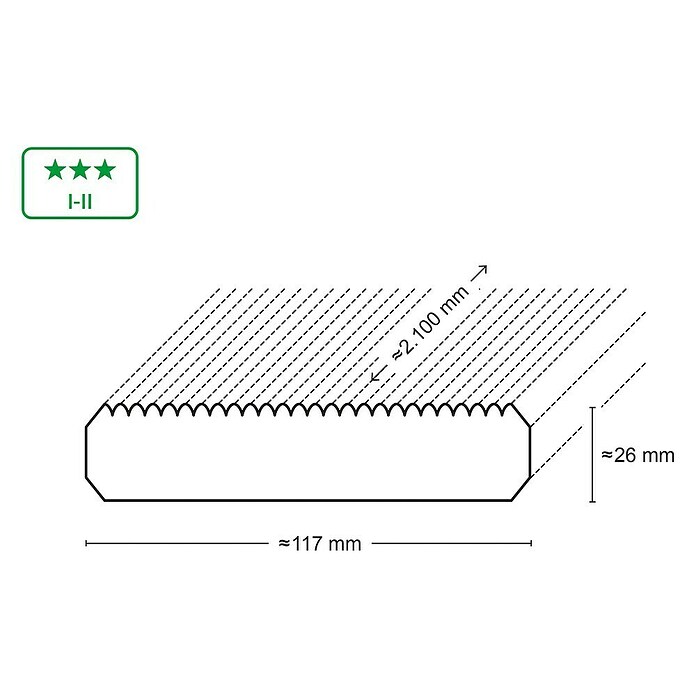 Tarima para terraza Ranurada