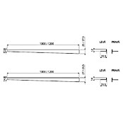 Alcaplast Fliesenprofil Links (Edelstahl, Silber, 120 x 2,95 cm, 14 mm Kantenhöhe, Rostfrei)