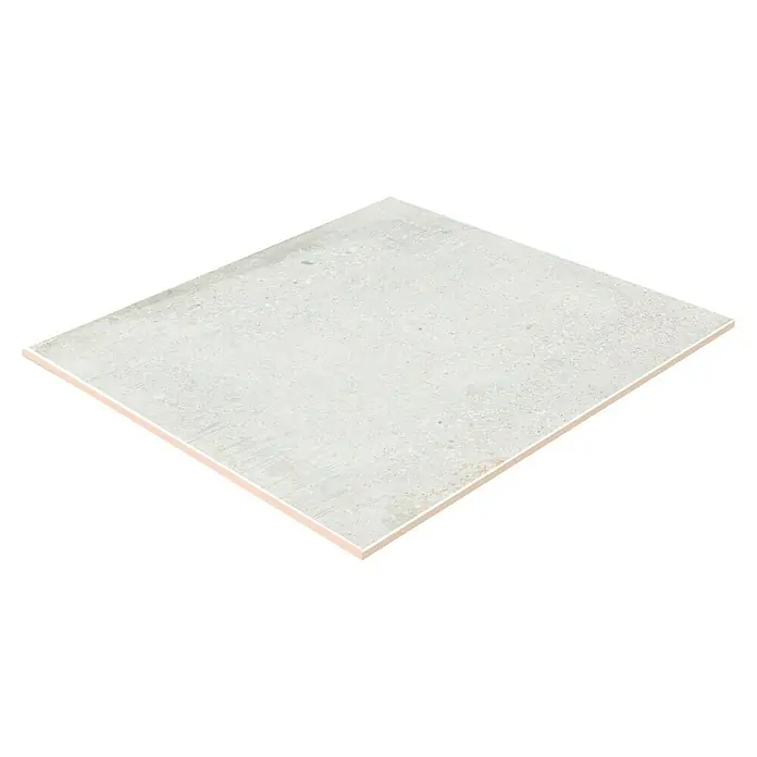Feinsteinzeugfliese Bond White - 60 x 60 cm, Weiß, Matt - Nahaufnahme einer einzelnen quadratischen Keramikfliese in einem hellgrauen Farbton mit einer subtilen Textur, ideal für moderne Innenräume.