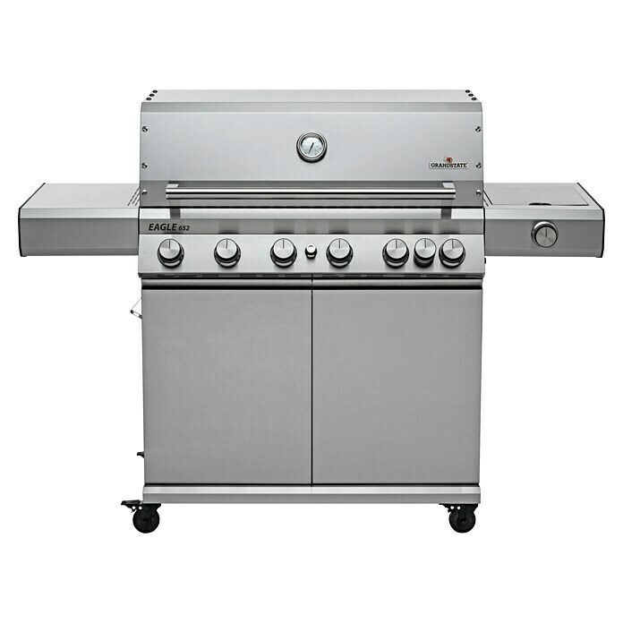 Grandstate Gasgrill Eagle 652 (Grillfläche (B x T): 90 x 45 cm, 24,2 kW, Anzahl Brenner: 6 Stk., Material Grillfläche: Gusseisen) | BAUHAUS