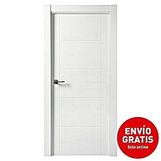 Solid Elements Pack puerta de interior Berlín (62,5 x 203 cm, Derecha, Blanco lacado, Macizo, Ciega)