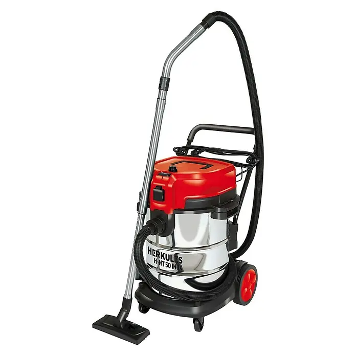 Herkules Elektro-Nass- & Trockensauger H-NT 50 Inox - 1.600 W, 50 l - Der Herkules H-NT 50 Inox Nass-Trockensauger ist ein leistungsstarkes Reinigungsgerät mit robustem Edelstahlbehälter für vielseitige Anwendungen.