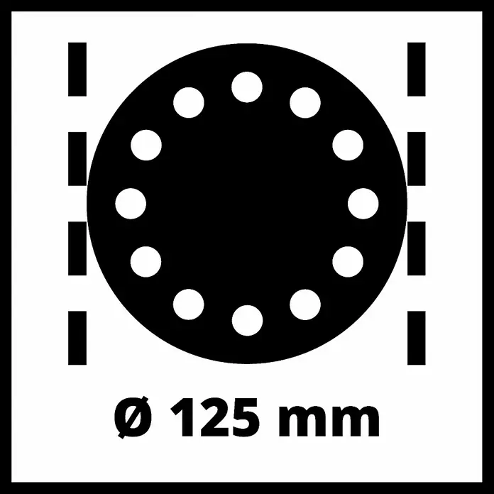 Einhell Classic Lijadora excéntrica eléctrica TC-RS 425 E - 425 W, Diámetro disco de lija: 125 mm - Ilustración de un disco de lija de 125 mm de diámetro. Ideal para trabajos de lijado con herramientas eléctricas.