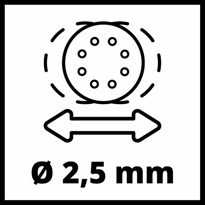 Einhell Classic Lijadora excéntrica eléctrica TC-RS 425 E - 425 W, Diámetro disco de lija: 125 mm - Símbolo de una herramienta con un diámetro de 2,5 mm para esmerilar y pulir.