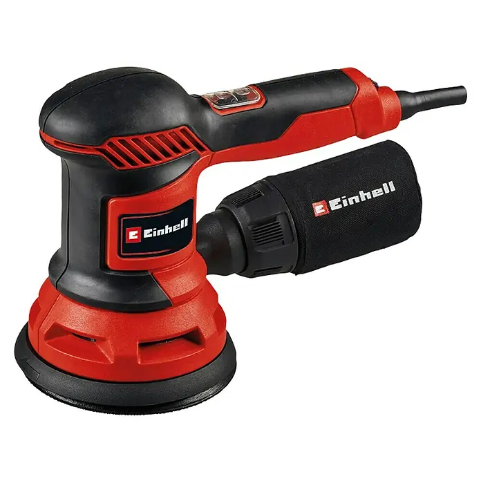 Einhell Classic Lijadora excéntrica eléctrica TC-RS 425 E - 425 W, Diámetro disco de lija: 125 mm - La lijadora excéntrica Einhell es una herramienta versátil para lijar madera, plástico y metal, con sistema de aspiración de polvo para limpiar.