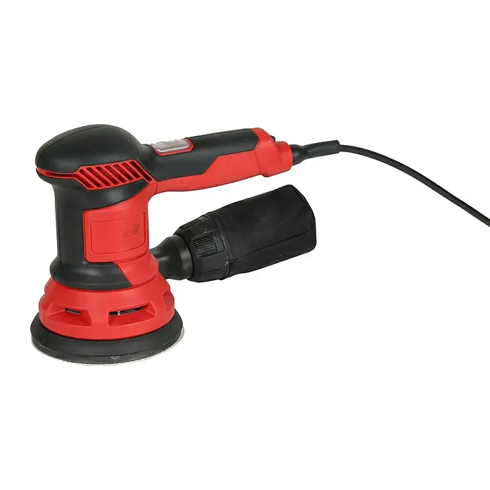 Einhell Classic Lijadora excéntrica eléctrica TC-RS 425 E - 425 W, Diámetro disco de lija: 125 mm - Una lijadora orbital aleatoria roja y negra con bolsa de recolección de polvo y cable de alimentación, perfecta para lijar madera.