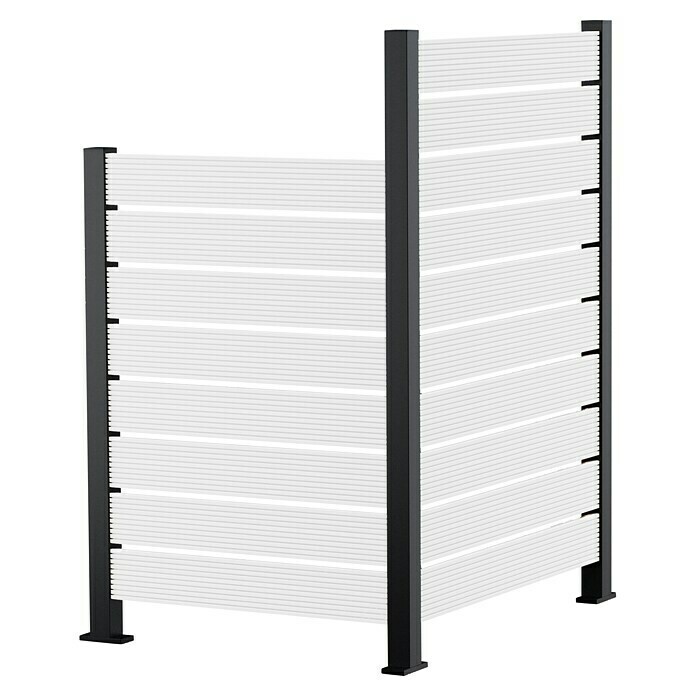 Recal Zaunpfosten Karlsdal (Höhe: 141 cm, Mittelpfosten, Mattschwarz RAL9005, Aluminium) | BAUHAUS