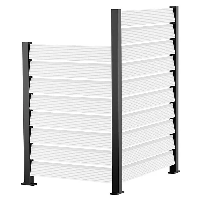 Recal Zaunpfosten MossleHöhe: 74,5 cm, Eckpfosten, Mattschwarz (RAL 9005), Aluminium