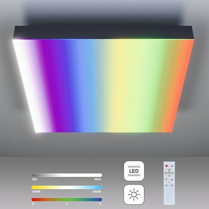 W, Paulmann x B | BAUHAUS x Schwarz, Rainbow cm, LED-Panel 29,5 H: x L 6,4 Velora 29,5 (16 x RGBW)
