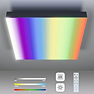 Paulmann LED-Panel Velora Rainbow (16 W, L x B x H: 29,5 x 29,5 x 6,4 cm, Schwarz, RGBW)